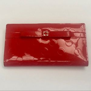 Patent Red Kate Spade Snap Wallet